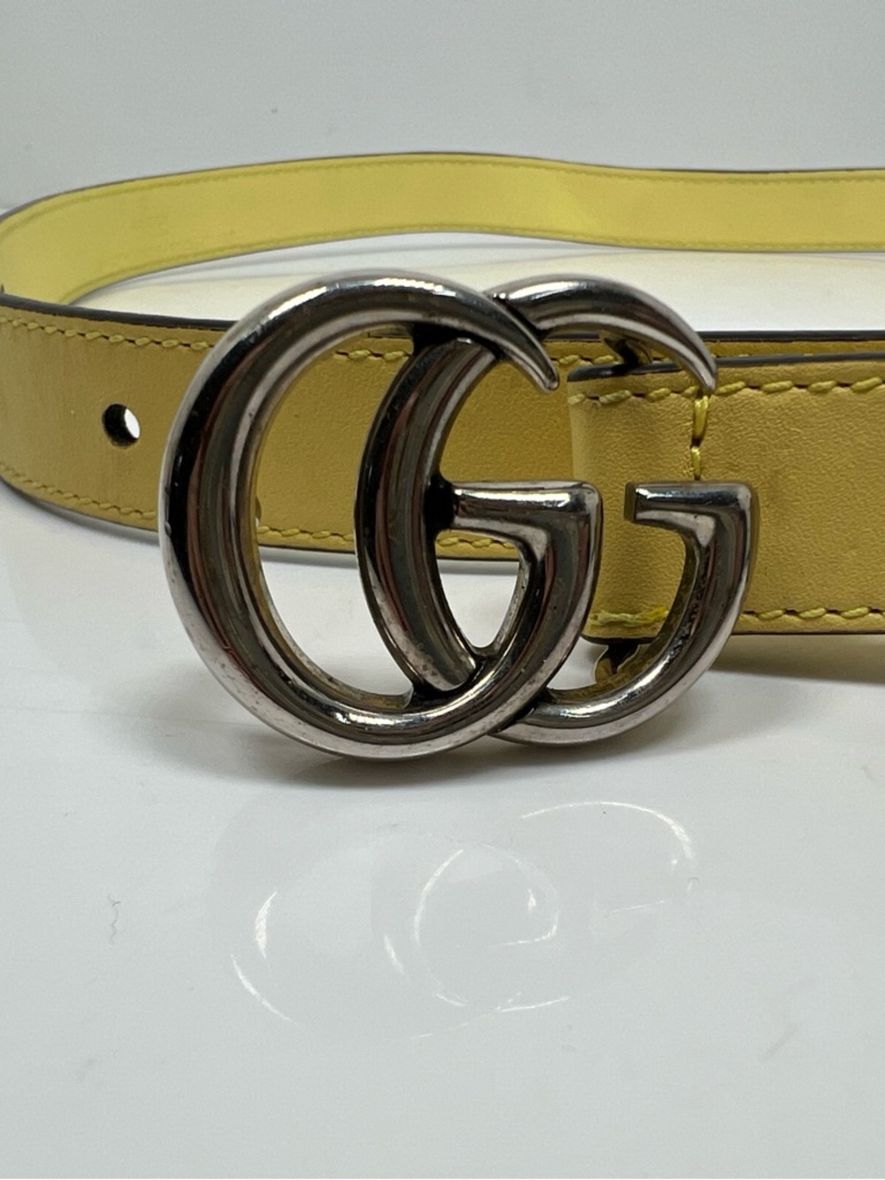 Gucci GG Marmont Belt Butter Yello Thin Size 90 / 36 Box + Dust Bag - Picture 5 of 7